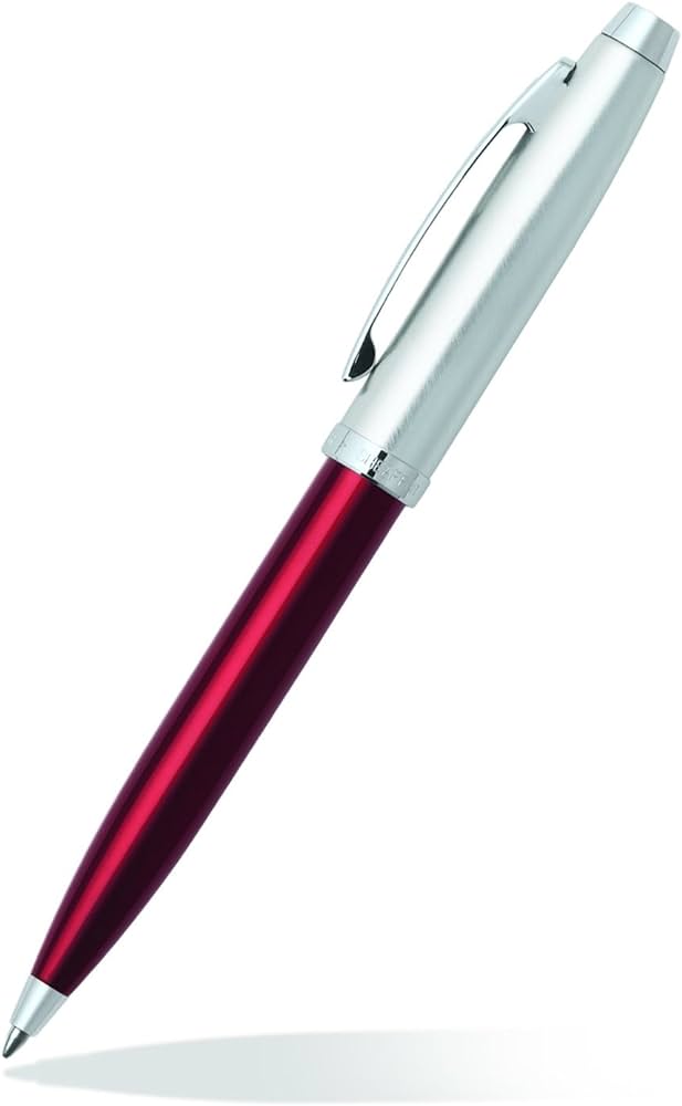 Sheaffer 100 Glossy Red Lacquer Barrel Ballpoint Pen - The Pen Shop
