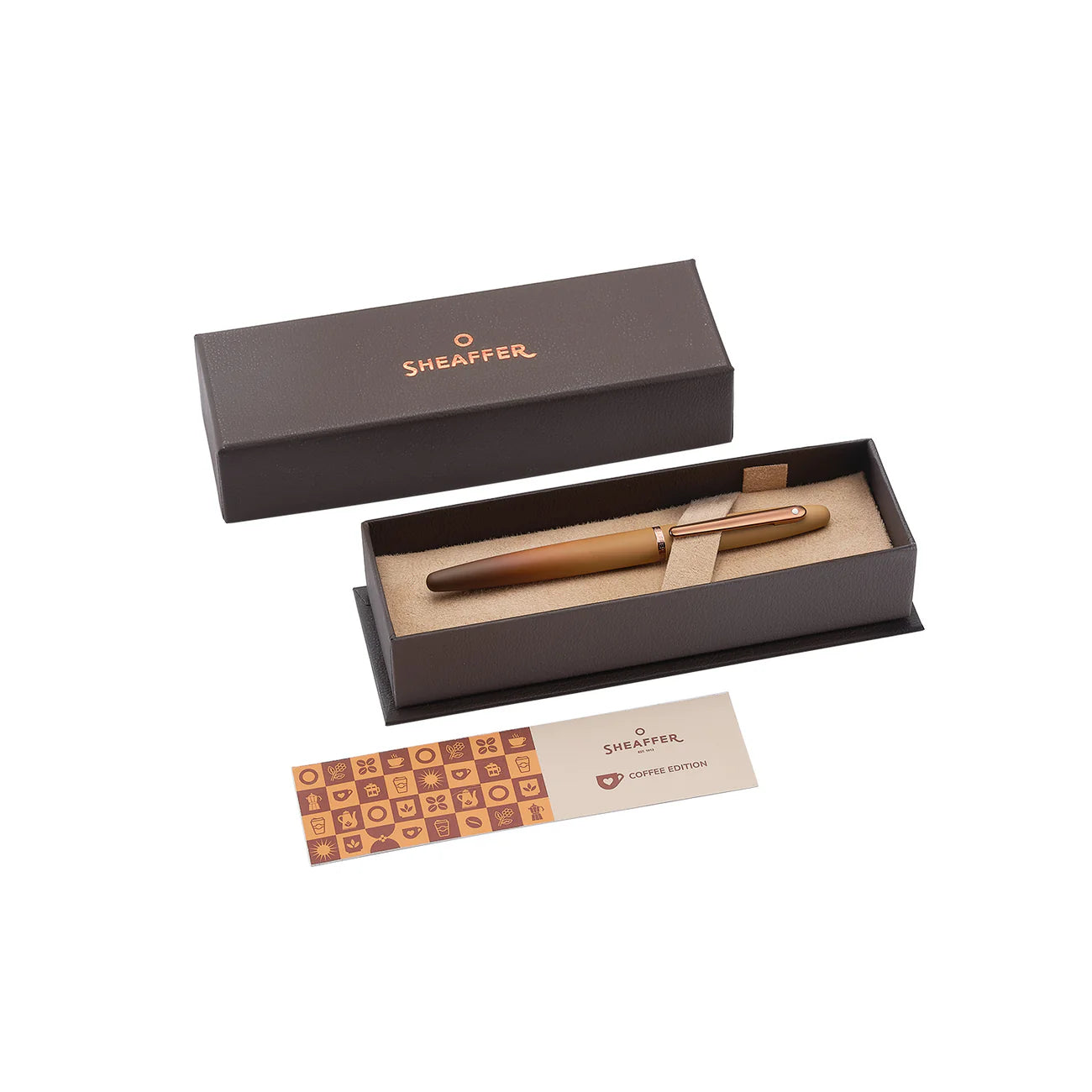 Sheaffer VFM Coffee Edition Matt Brown Rollerball Pen with Regal Brown PVD Trims