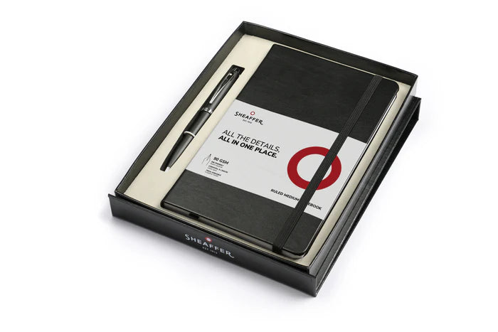 Sheaffer 100 A5 Notebook Matte Black With Chrome Trim Ballpoint Pen