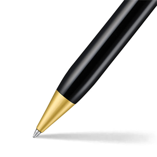 Sheaffer Legacy Glossy Black and Chrome Bi-color Ballpoint Pen with 14K PVD Gold-Plated, Stainless Steel Trims