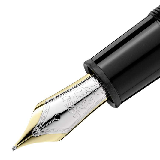 Montblanc Meisterstuck 146 Black Gold Trim Fountain Pen - The Pen Shop