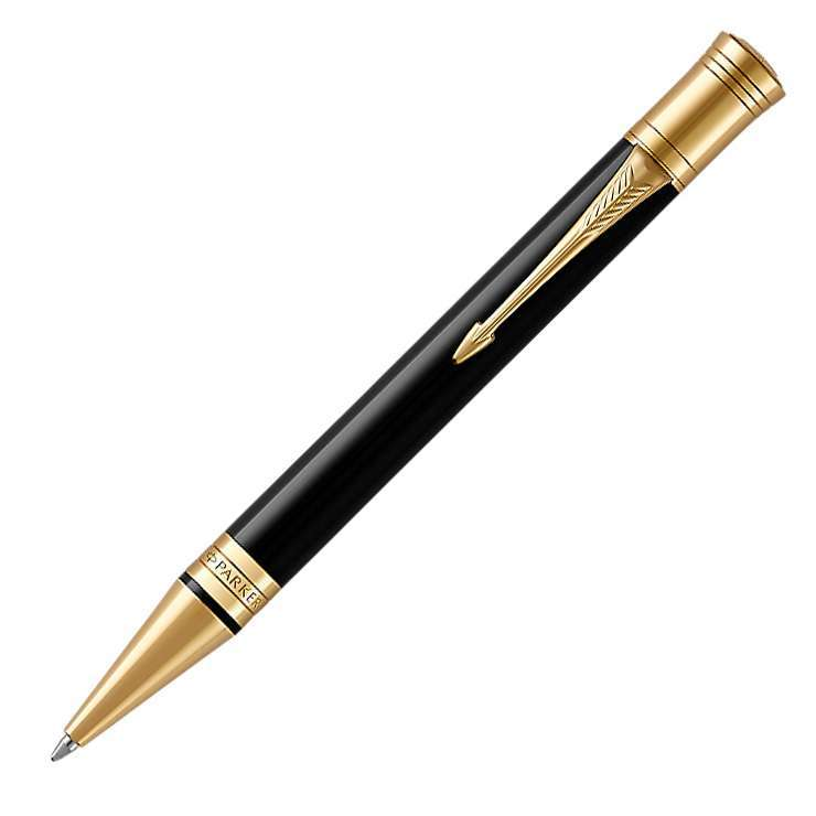 Parker Duofold Classic Black Retractable Ballpoint Pen With Gold Trim