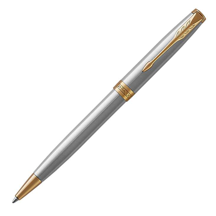 Parker Sonnet Stainless Steel Gold Trim Ballpoint Pen