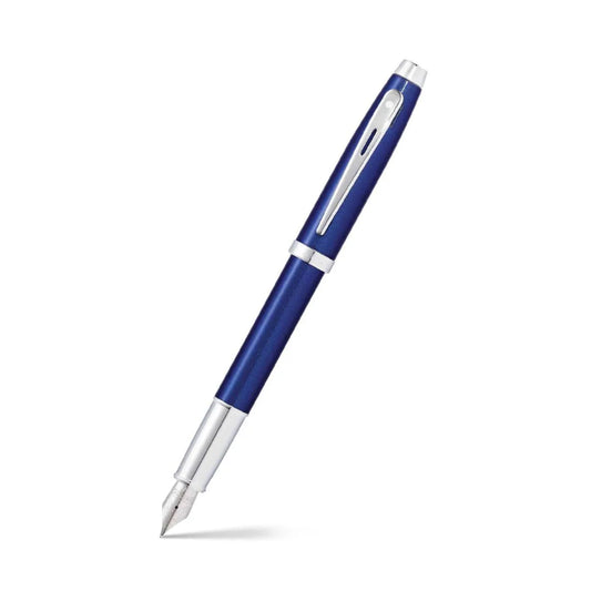 Sheaffer Gift 100 Fountain Pen – Glossy Blue with Chrome - Plated Trim