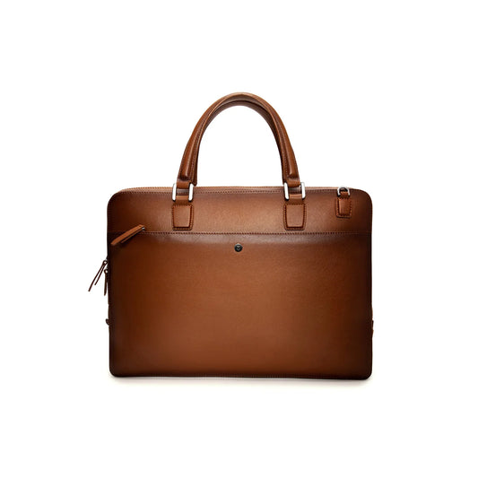 Lapis Bard Ducorium Spencer 15-inch Slim Leather Laptop Bag in Cognac