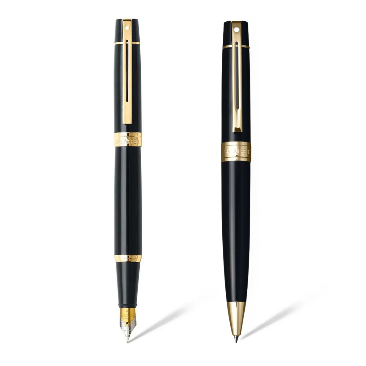 Sheaffer Gift Set ft. Glossy Black 300 with Gold Tone Trim as Set of 2 pens - BallPoint Pen & Fountain Pen (M)