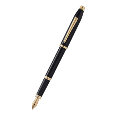 Cross Century II Black Lacquer Fountain Pen – 23ct Gold Trim