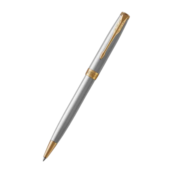 Parker Sonnet Stainless Steel Gold Trim Ballpoint Pen – The Pen Shop