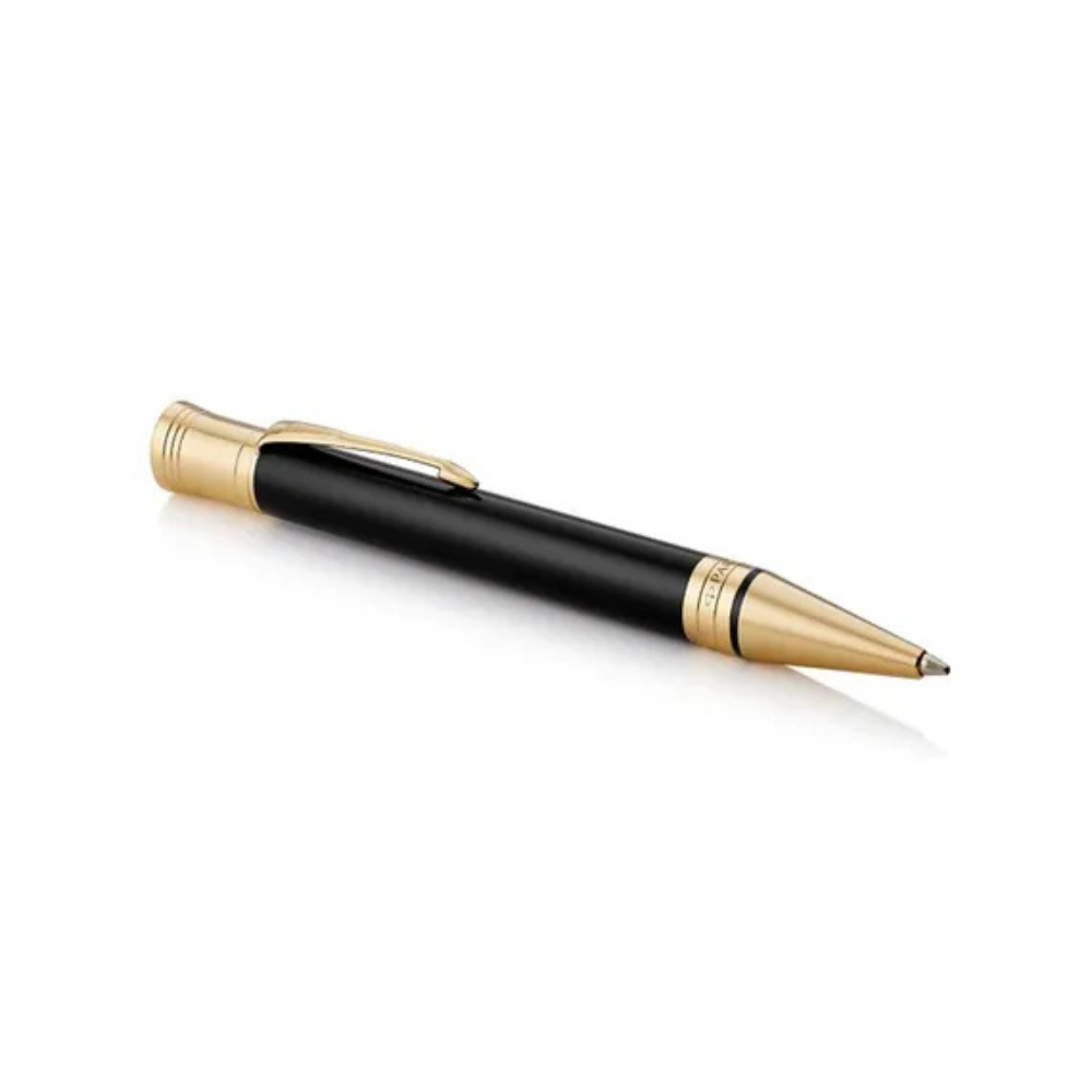 Parker Duofold Classic Black Retractable Ballpoint Pen With Gold Trim