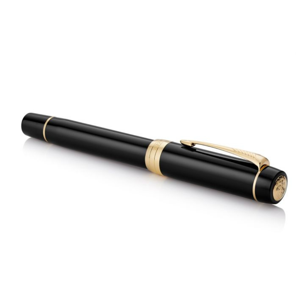 Parker Duofold Classic Black Fountain Pen With Gold Trim