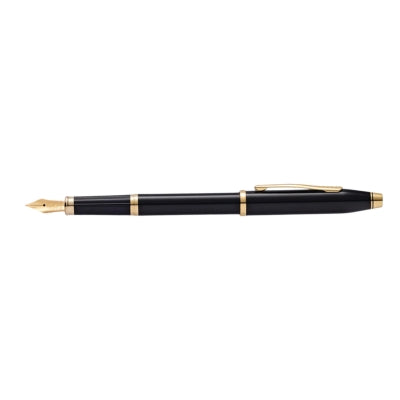 Cross Century II Black Lacquer Fountain Pen – 23ct Gold Trim