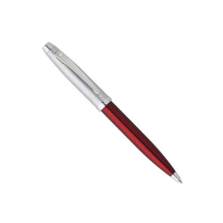 Sheaffer 100 Ballpoint Pen - Translucent Red Brushed Chrome