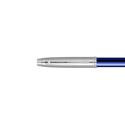 Sheaffer 100 Ballpoint Pen Blue and Brushed Chrome