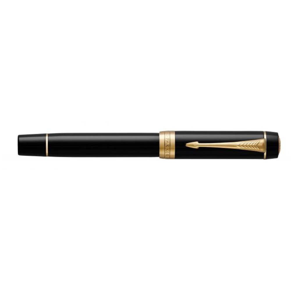 Parker Duofold Classic Black Fountain Pen With Gold Trim