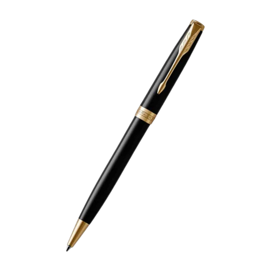 Parker Sonnet Lacquer Black Gold Trim Ball Pen