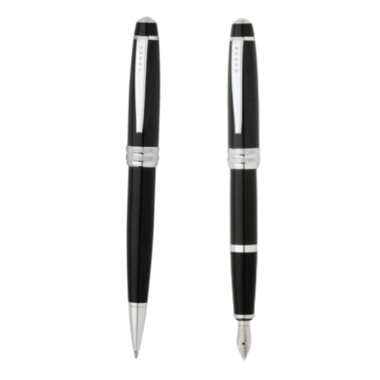 Cross Bailey Black Chrome Trim Fountain & Ballpoint Pen Gift Set