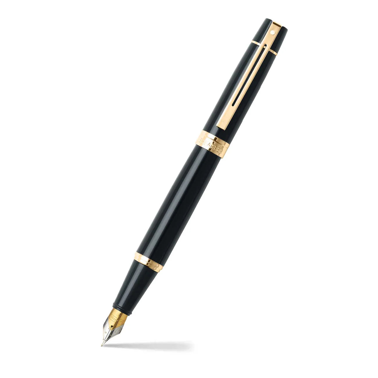 Sheaffer Gift Set ft. Glossy Black 300 with Gold Tone Trim as Set of 2 pens - Rollerball Pen & Fountain pen (M)