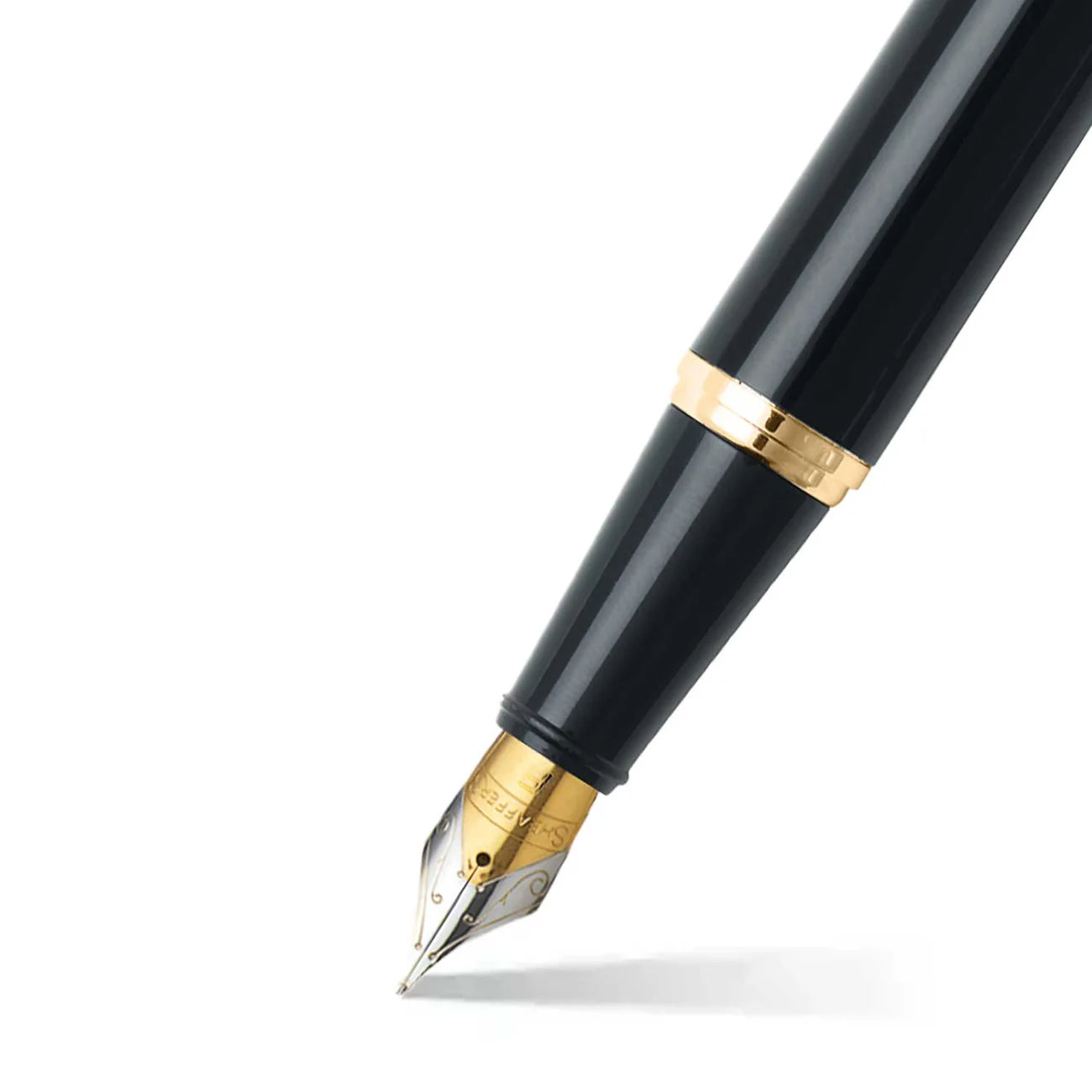 Sheaffer Gift Set ft. Glossy Black 300 with Gold Tone Trim as Set of 2 pens - Rollerball Pen & Fountain pen (M)