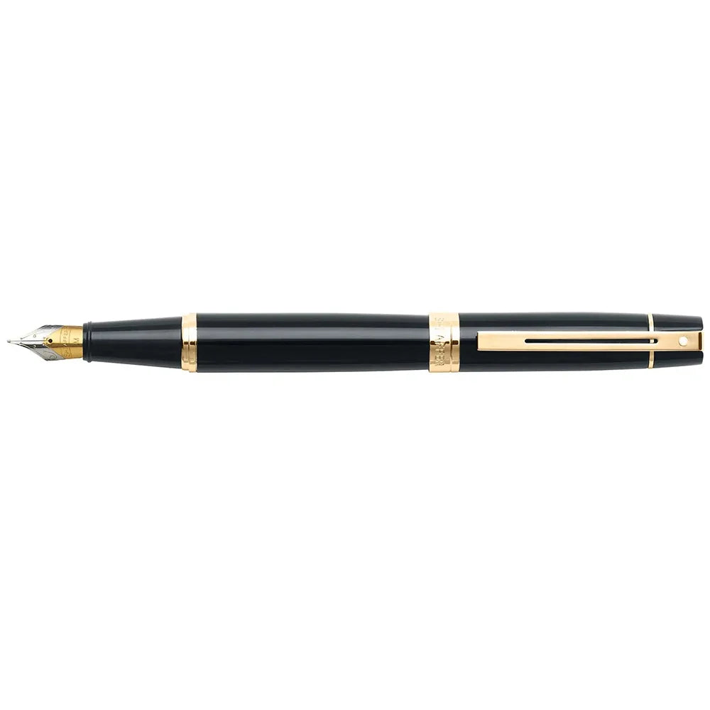 Sheaffer Gift Set ft. Glossy Black 300 with Gold Tone Trim as Set of 2 pens - BallPoint Pen & Fountain Pen (M)