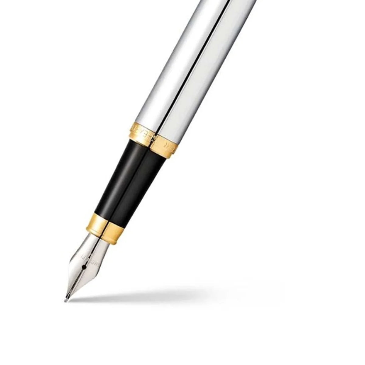 Sheaffer Gift Set ft. VFM Polished Chrome with Gold Trims as Set of 2 pens - BallPoint Pen & Fountain Pen (M)