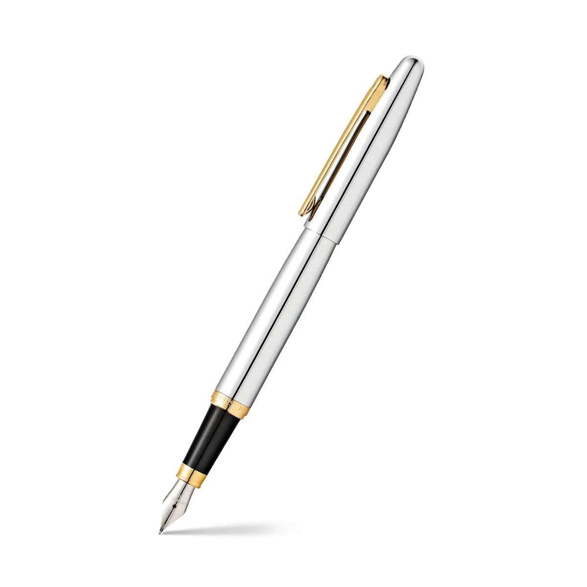 Sheaffer Gift Set ft. VFM Polished Chrome with Gold Trims as Set of 2 pens - BallPoint Pen & Fountain Pen (M)