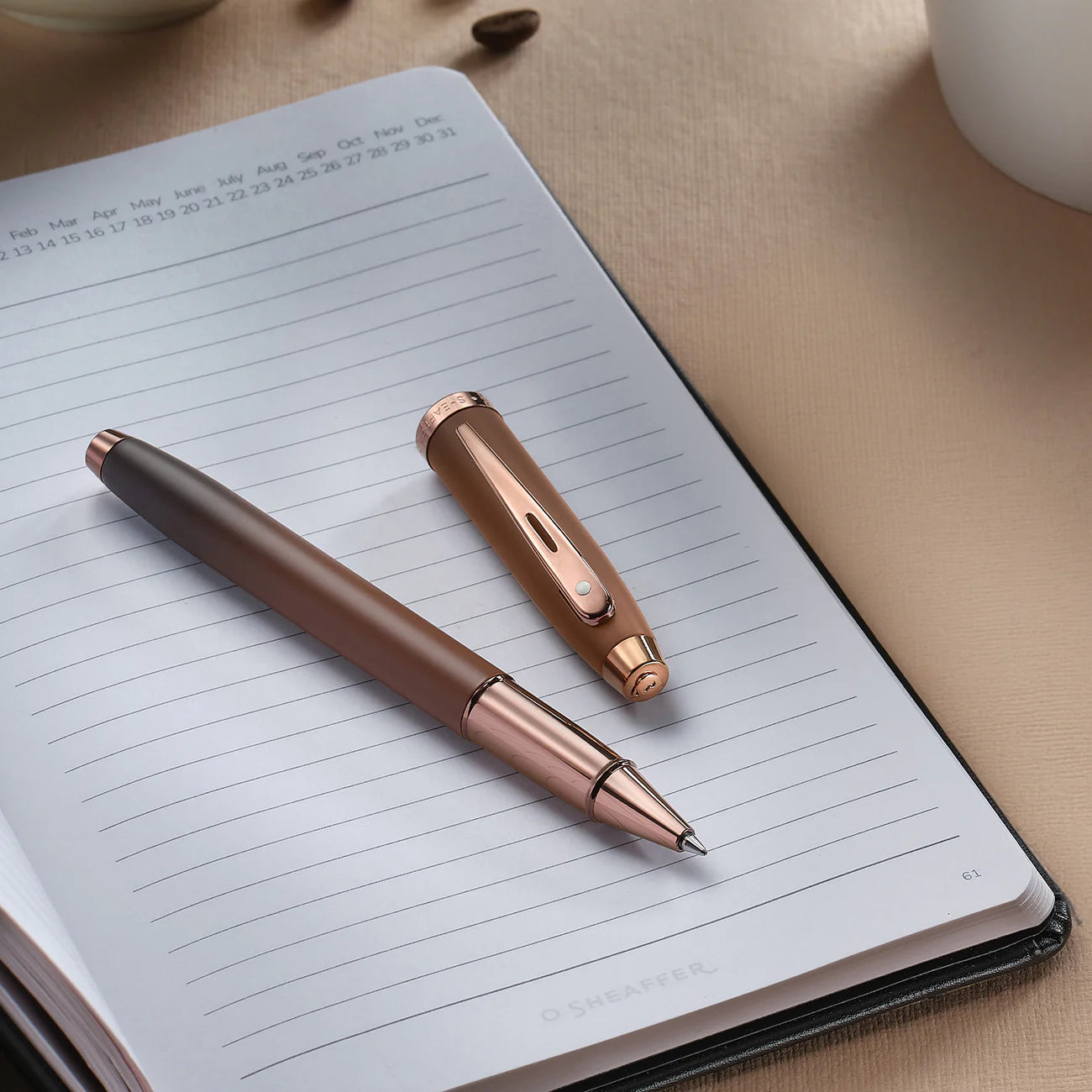 Sheaffer 100 Coffee Edition Matt Brown Rollerball Pen with Regal Brown PVD Trims