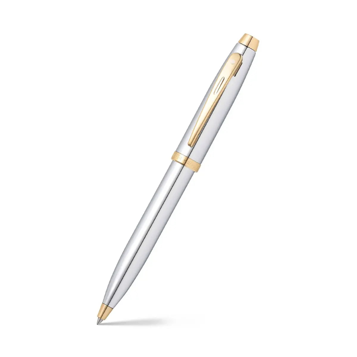 Sheaffer Gift Set ft. Bright Chrome S100 9340 with Gold Tone Trim as Set of 2 pens - Ballpoint Pen & Fountain pen (M)