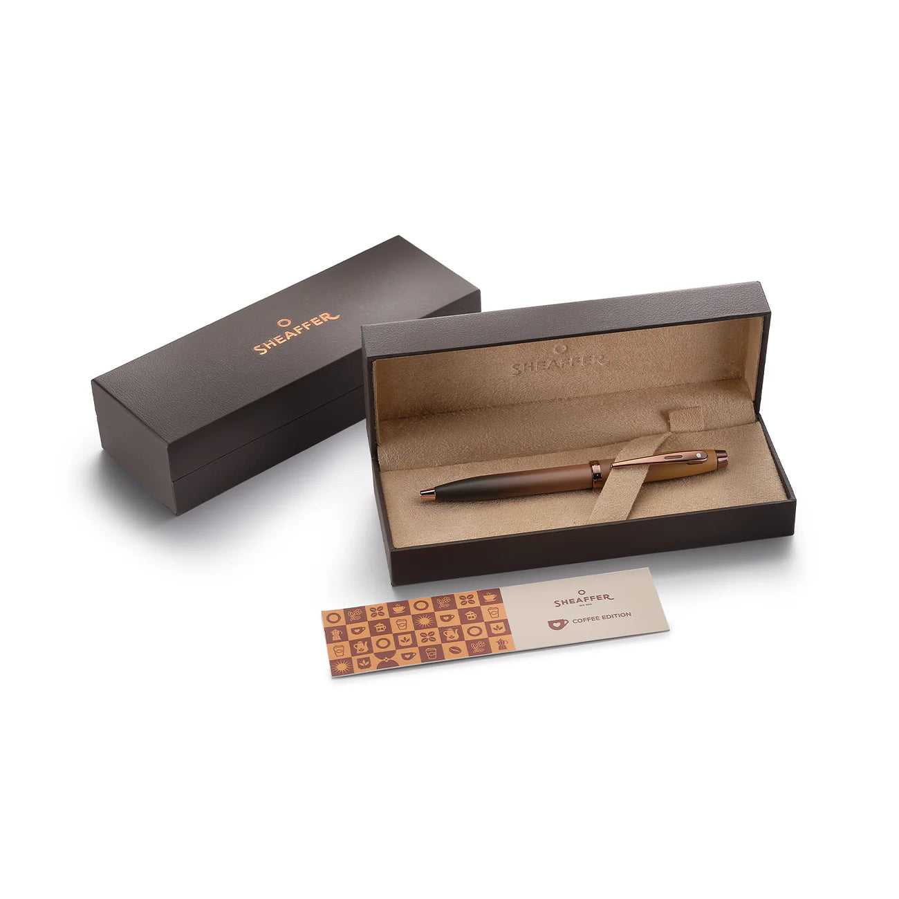 Sheaffer 100 Coffee Edition Matt Brown Ballpoint Pen with Regal Brown PVD Trims