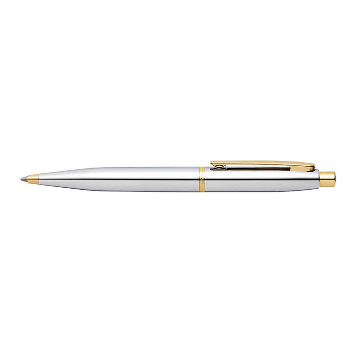 Sheaffer Gift Set ft. VFM Polished Chrome with Gold Trims as Set of 2 pens - BallPoint Pen & Fountain Pen (M)