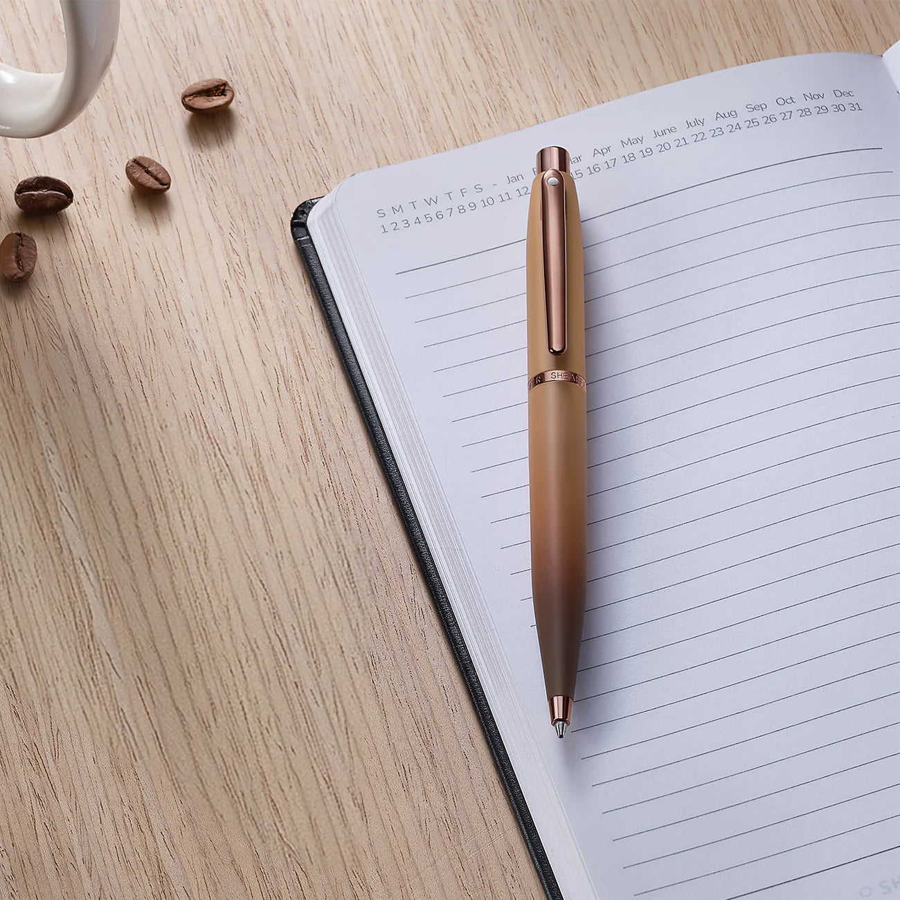 Sheaffer VFM Coffee Edition Matt Brown Ballpoint Pen with Regal Brown PVD Trims
