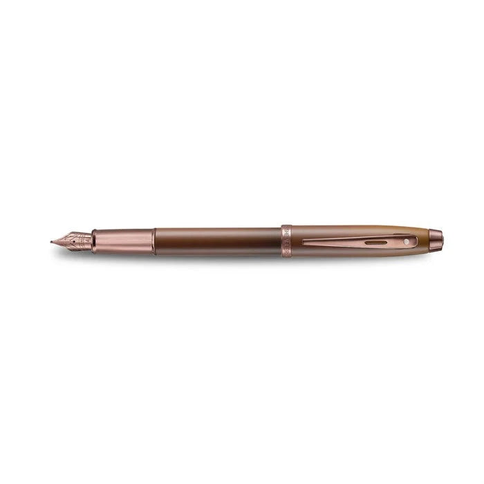 Sheaffer 100 Coffee Edition Fountain Pen with Leather Single Pen Pouch Gift Set