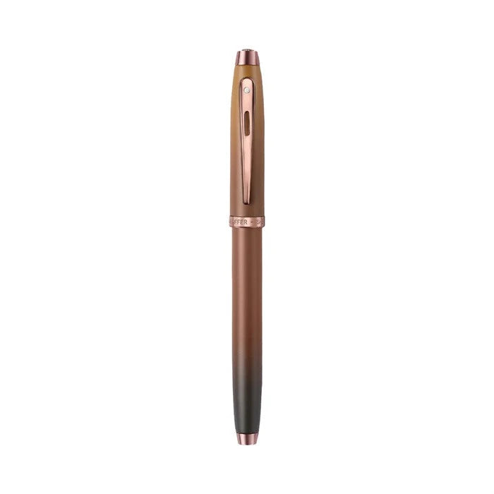 Sheaffer 100 Coffee Edition Fountain Pen with Leather Single Pen Pouch Gift Set