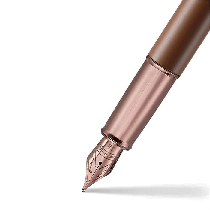 Sheaffer 100 Coffee Edition Fountain Pen with Leather Single Pen Pouch Gift Set