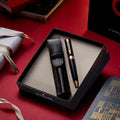 Sheaffer Gift Set Glossy Black 300 Ballpoint Pen With Gold Trim And Pen Pouch