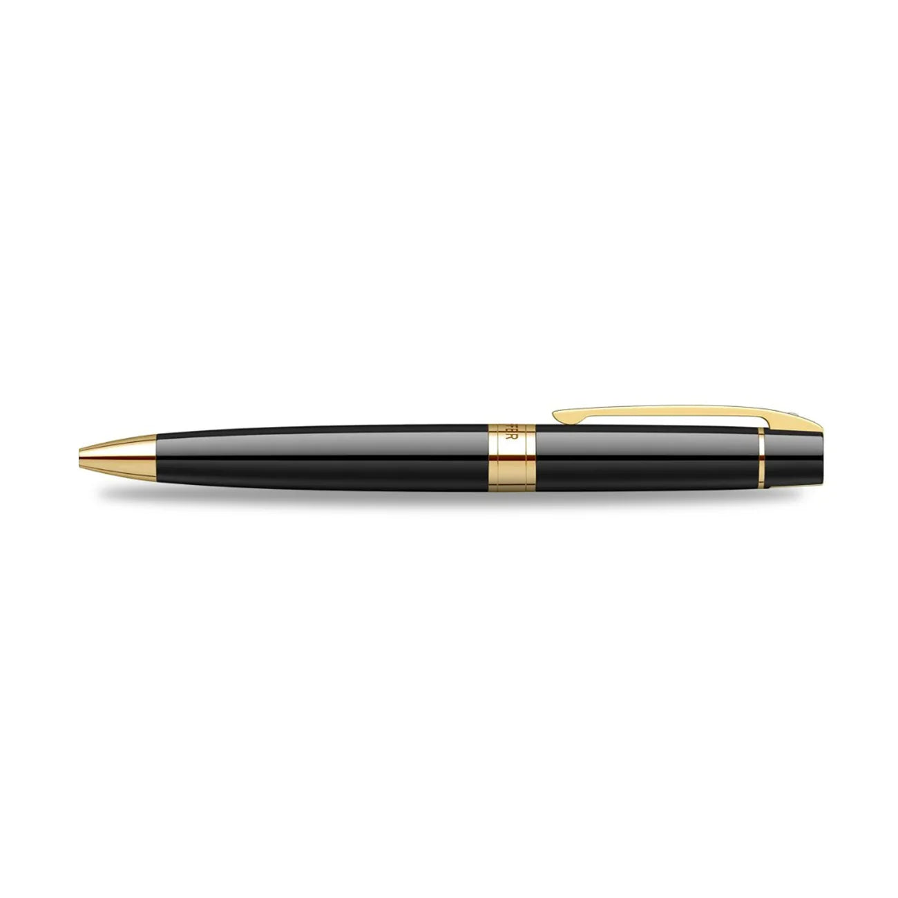 Sheaffer Gift Set Glossy Black 300 Ballpoint Pen With Gold Trim And Pen Pouch