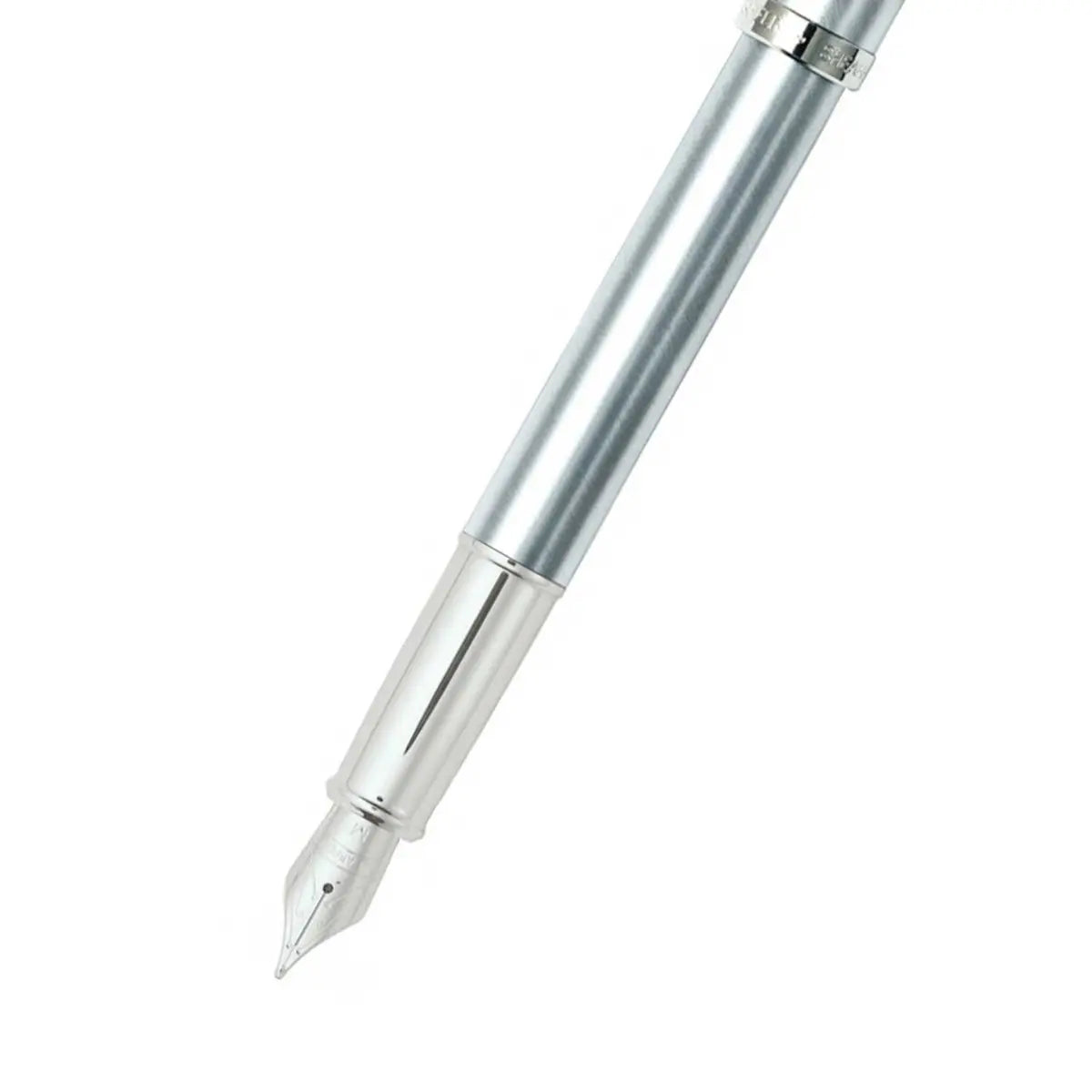 Sheaffer 100 Brushed Chrome Fountain Pen With Chrome Trims