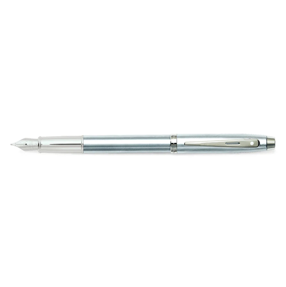 Sheaffer 100 Brushed Chrome Fountain Pen With Chrome Trims