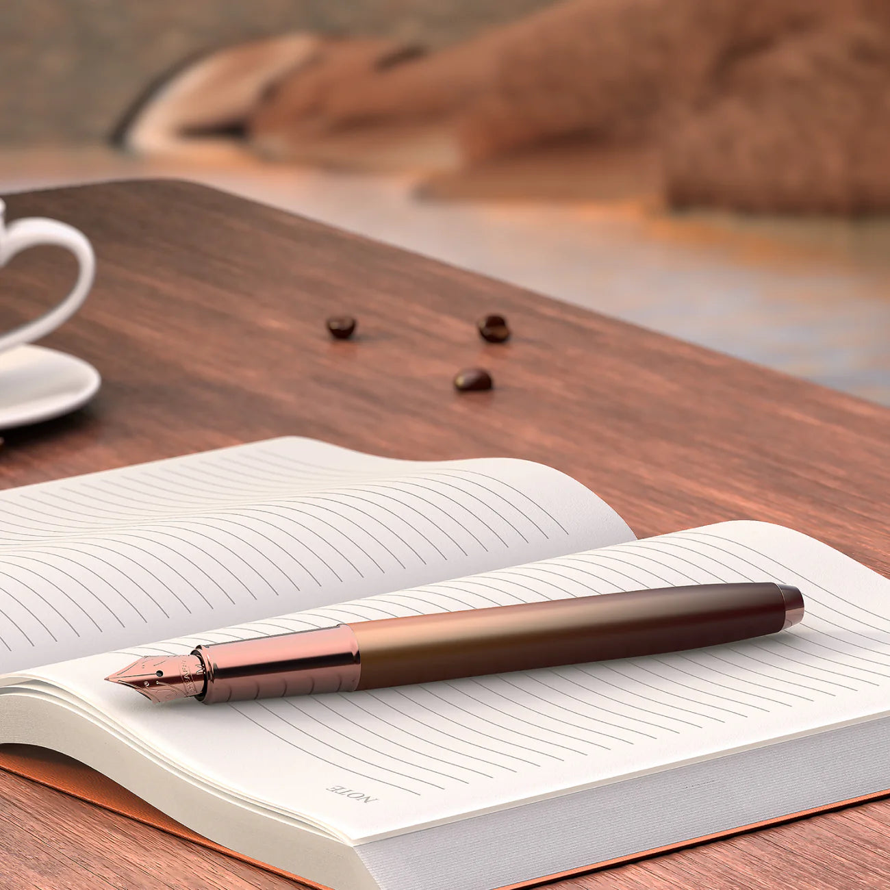 Sheaffer® 100 Coffee Edition Matt Brown Fountain Pen with Regal Brown PVD Trims