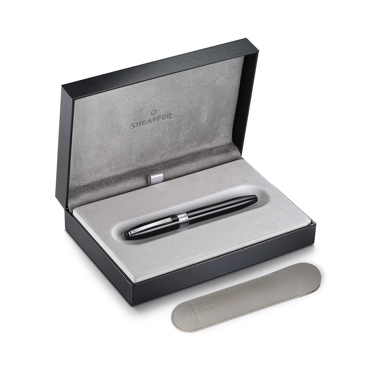 Sheaffer Legacy Glossy Black Inlaid Nib Fountain Pen with Chrome-Plated Trims