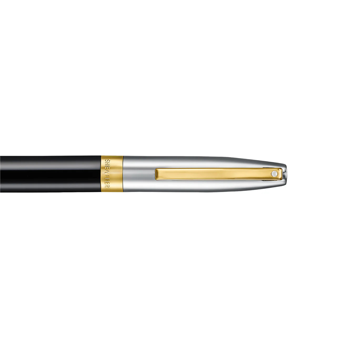 Sheaffer Legacy Glossy Black and Chrome Bi-color Ballpoint Pen with 14K PVD Gold-Plated, Stainless Steel Trims