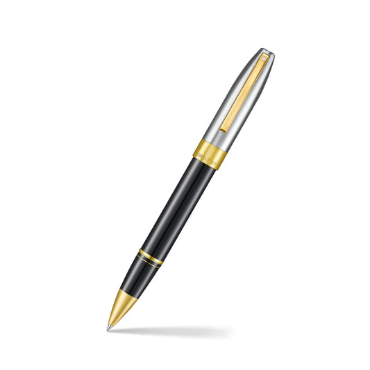 Sheaffer Legacy Glossy Black and Chrome Bi-color Rollerball Pen with 14K PVD Gold-Plated, Stainless Steel Trims