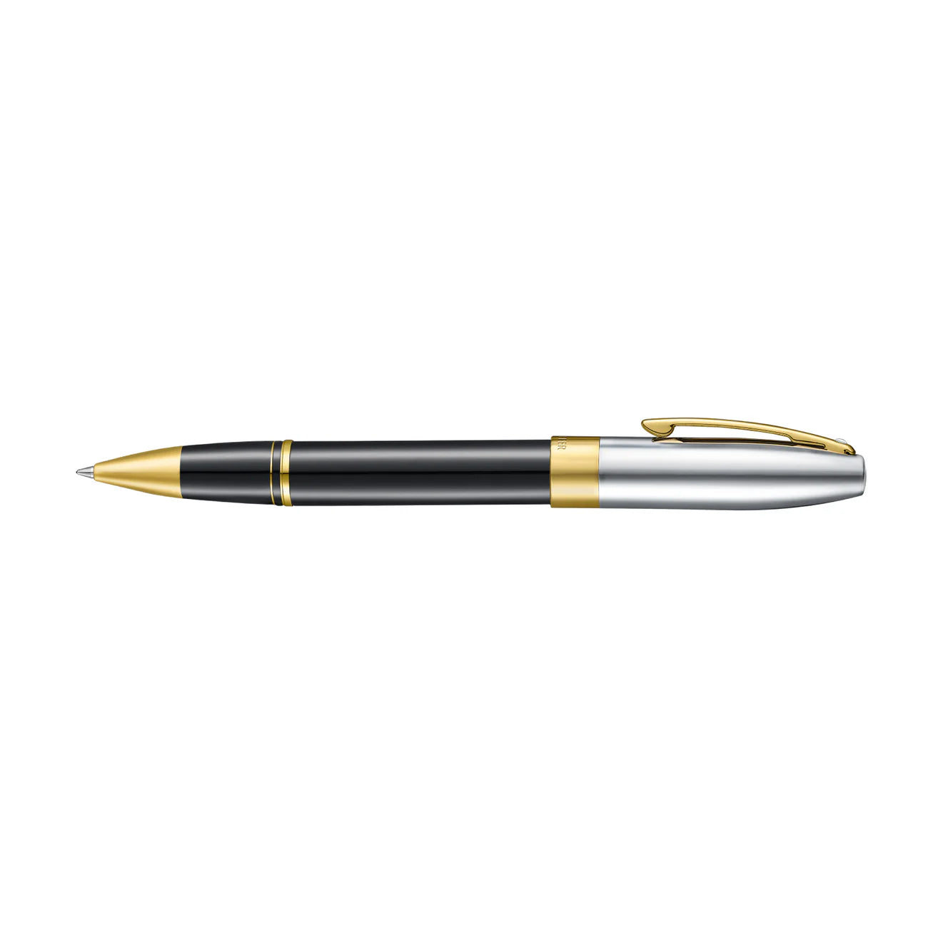 Sheaffer Legacy Glossy Black and Chrome Bi-color Rollerball Pen with 14K PVD Gold-Plated, Stainless Steel Trims