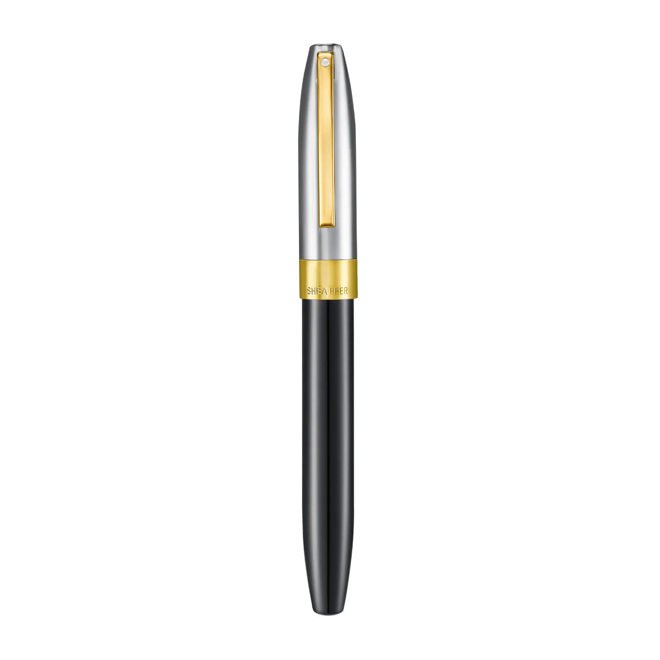 Sheaffer Legacy Glossy Black and Chrome Bi-color Rollerball Pen with 14K PVD Gold-Plated, Stainless Steel Trims