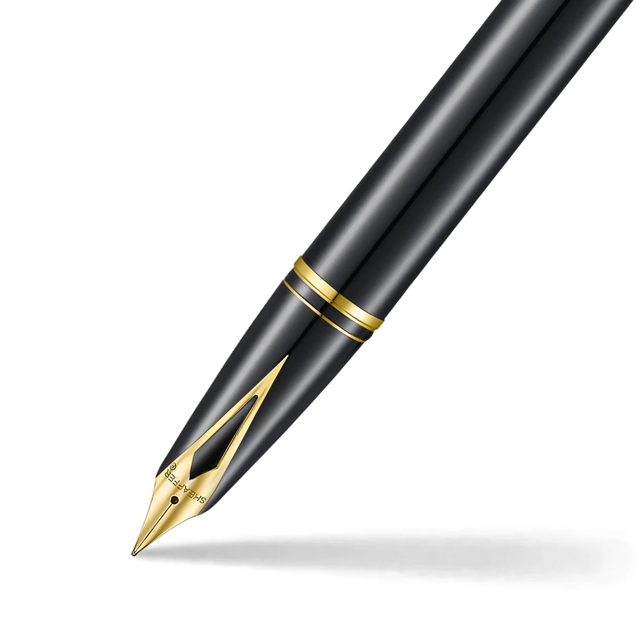 Sheaffer Legacy Glossy Black and Chrome Bi-color Fountain Pen with 14K PVD Gold-Plated, Stainless Steel Inlaid Nib and Trims (Medium Nib)