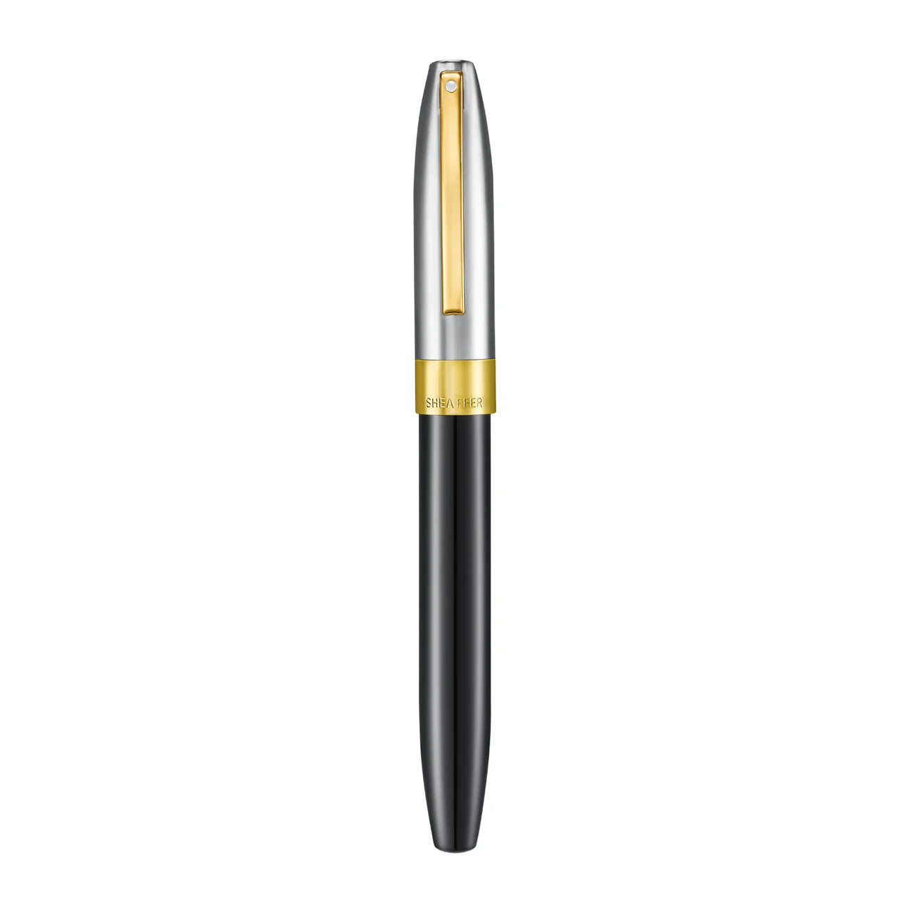 Sheaffer Legacy Glossy Black and Chrome Bi-color Fountain Pen with 14K PVD Gold-Plated, Stainless Steel Inlaid Nib and Trims (Medium Nib)