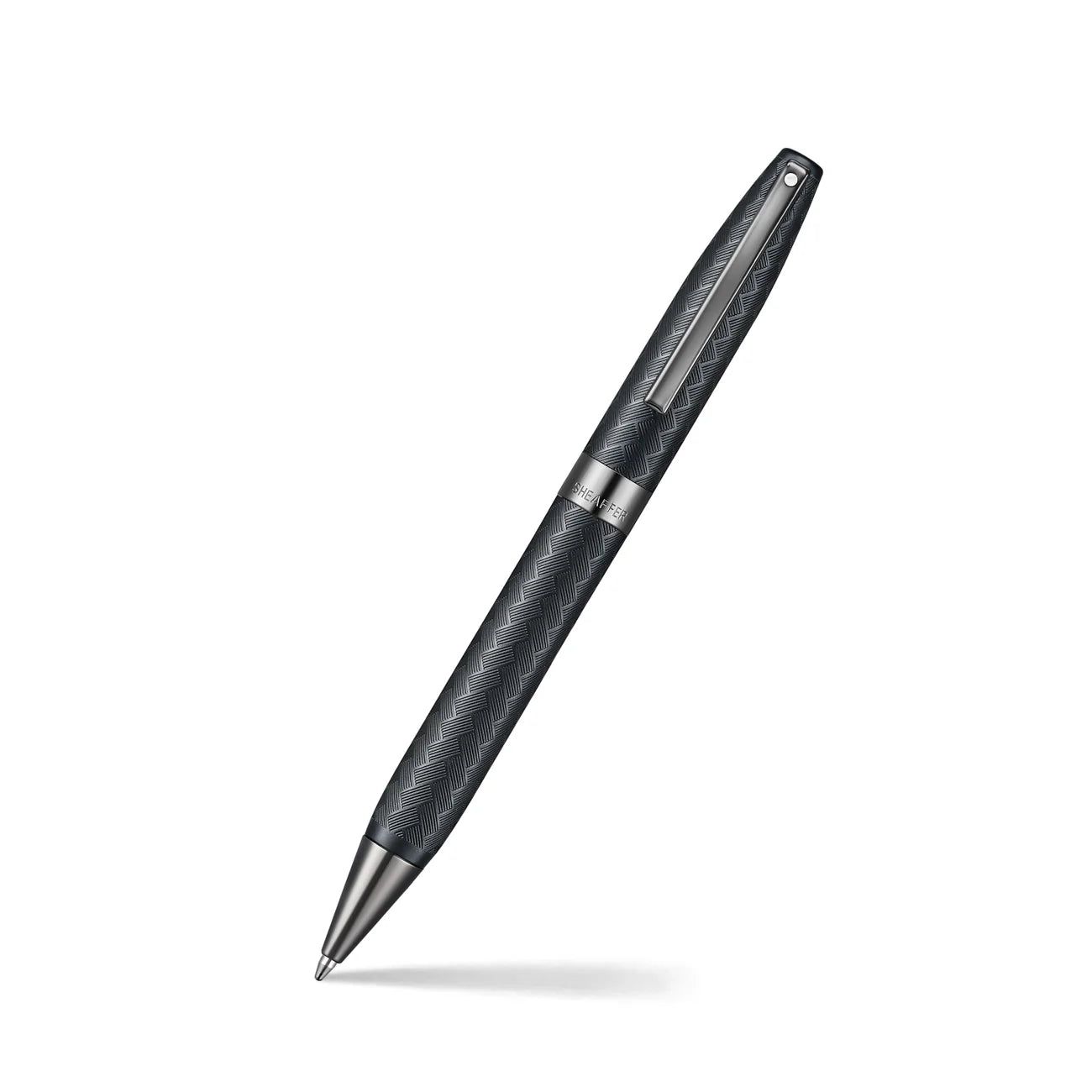 Sheaffer Legacy Chevron Matte Black Ballpoint Pen with PVD Gunmetal Trims
