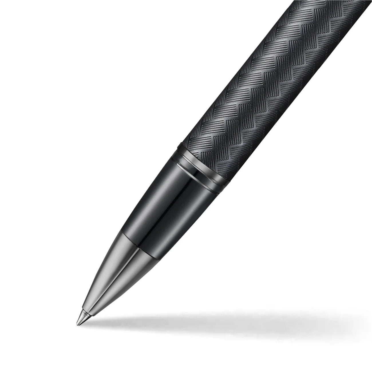 Sheaffer Legacy Chevron Matte Black Rollerball Pen with PVD Gunmetal Trims