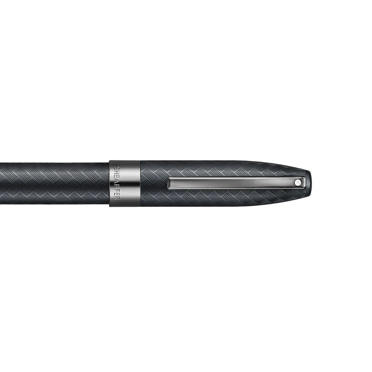 Sheaffer Legacy Chevron Matte Black Fountain Pen with PVD Gunmetal Inlaid Nib and Trims (Medium Nib)