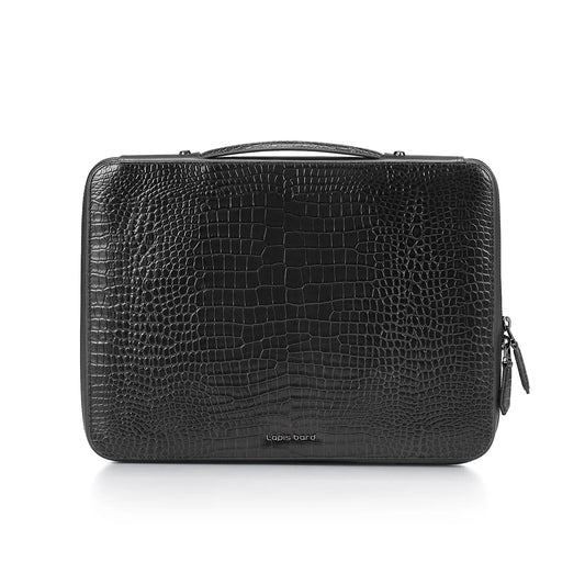 Lapis Bard Mandeville Noir 13-inch Black Leather Laptop Sleeve