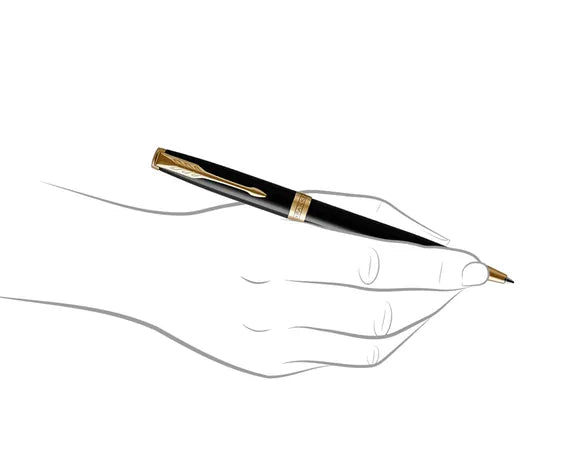 Parker Sonnet Lacquer Black Gold Trim Ball Pen